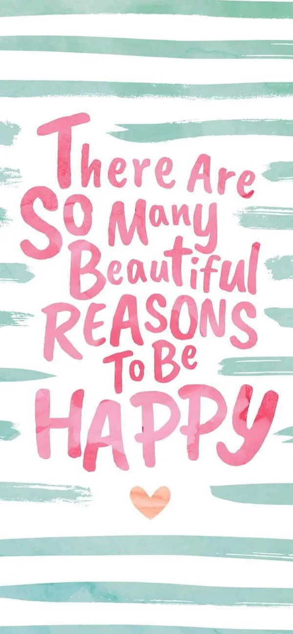 "there are so many beautiful reasons to be happy" quote wallpaper with pastels blue and pinks