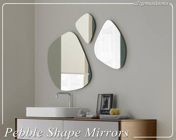 Pebble Mirror Set with an Asymmetrical Aesthetic Design