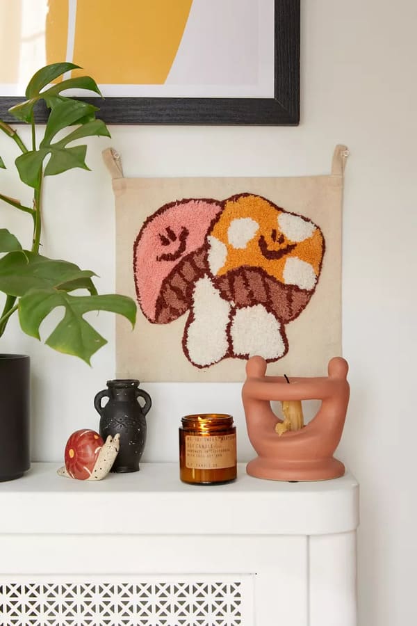 Boho Tufted Mushroom Buddies Tapestry