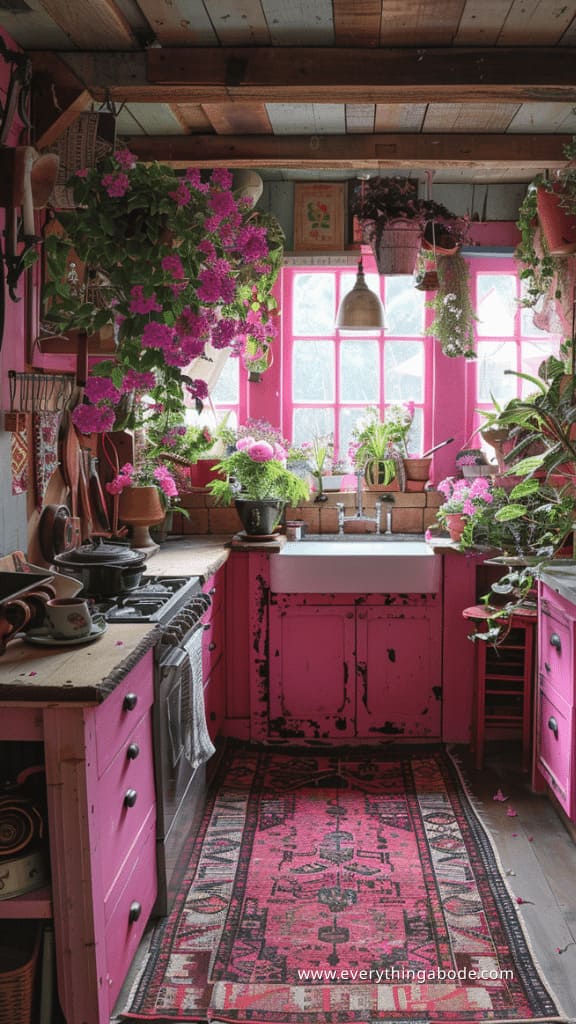 pink houseplants