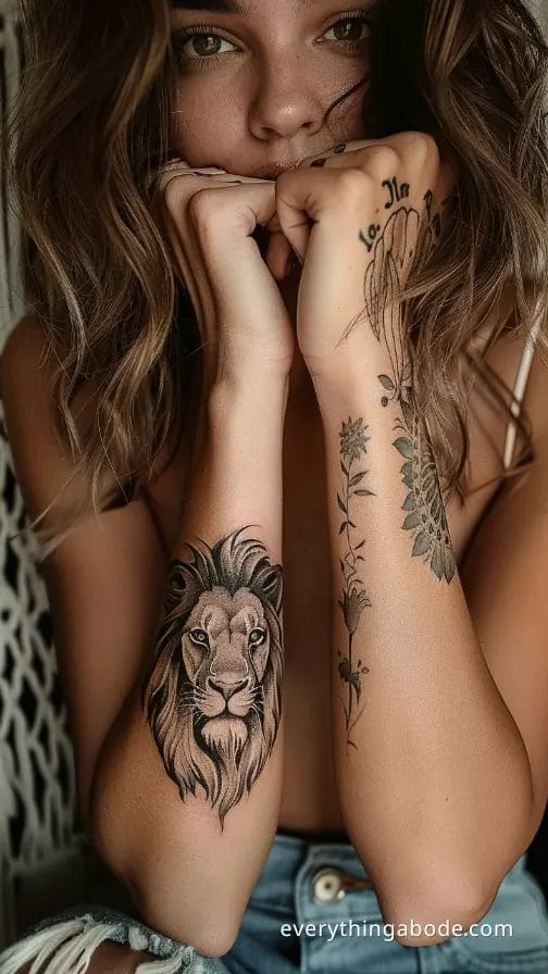 lion tattoo ideas for women