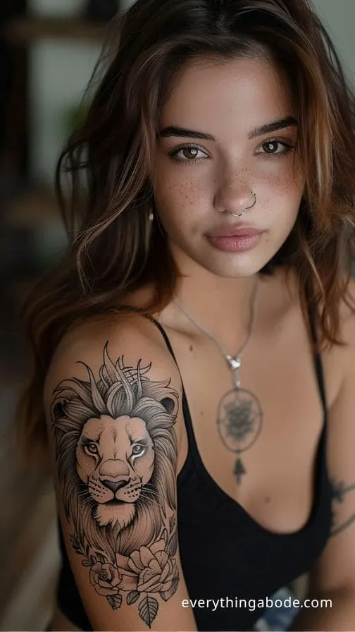 lion tattoo ideas for women