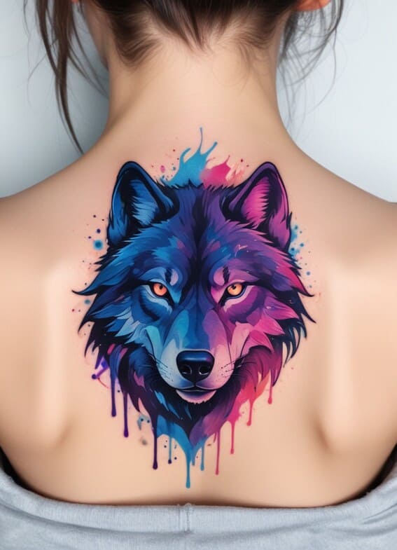back tattoo ideas for women wolf back tattoo