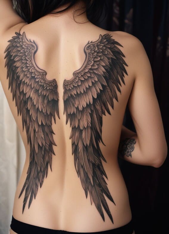 back tattoo ideas for women angel wings back tattoo