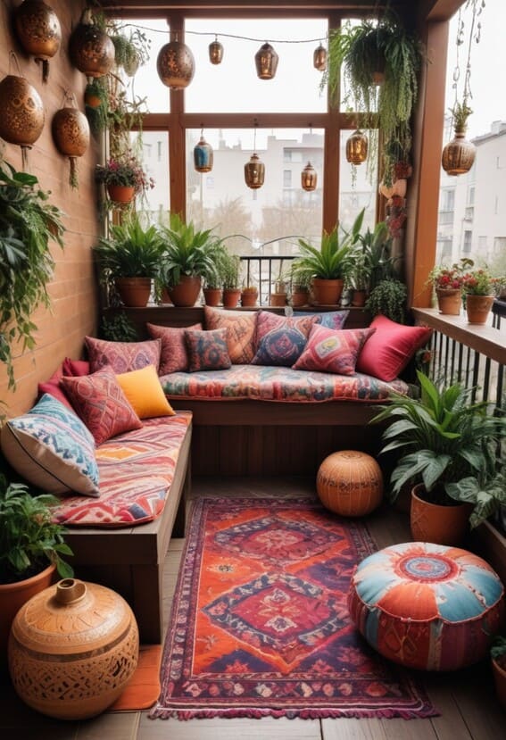 Enhancing the look of your balcony with colorful rugs