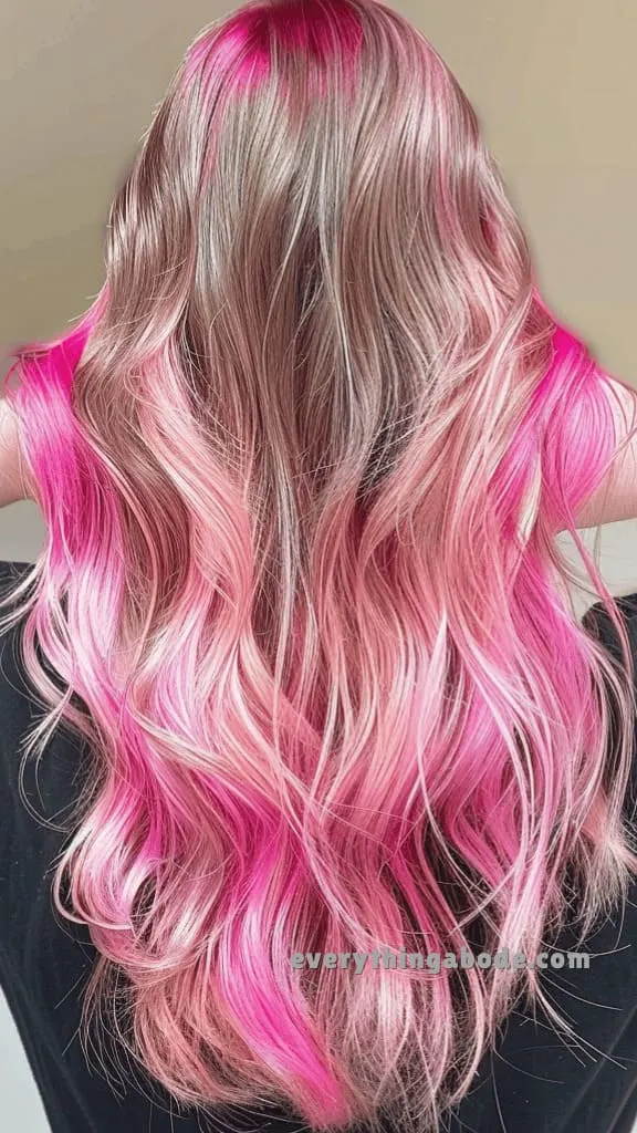 pink hair on woman