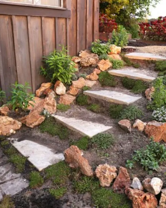 Enhance Your Garden with Natural Rock Steps