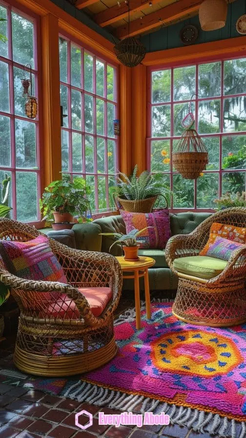 Sunroom with personalized decor.