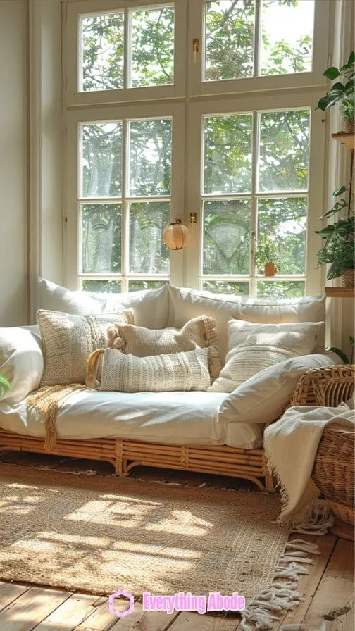 Sunroom with cozy seating arrangements.