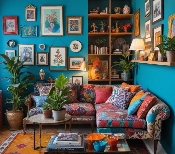 maximalist living room 