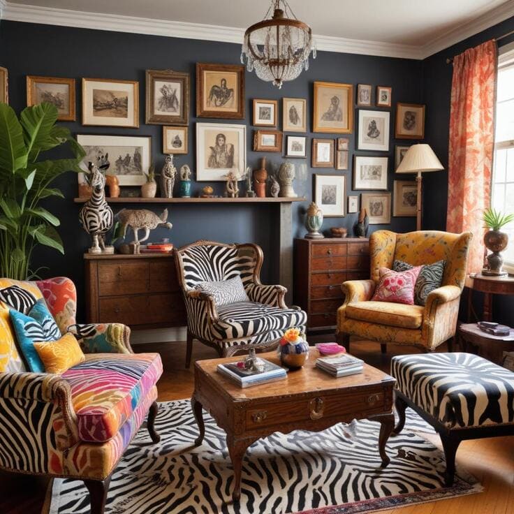 maximalist living room 