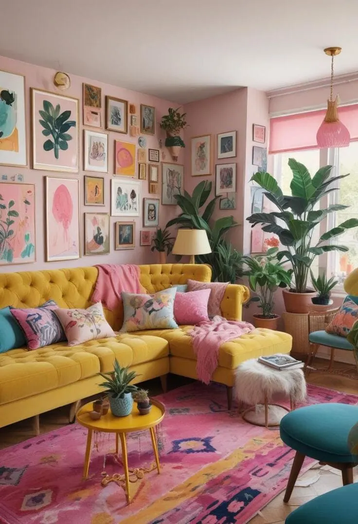 maximalist living room 