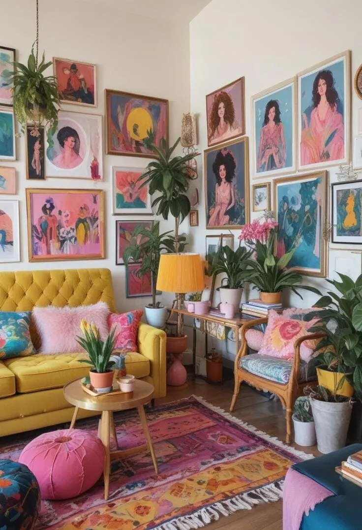 maximalist living room 